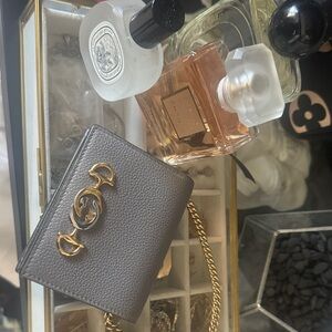 Gray Leather Chain Bag